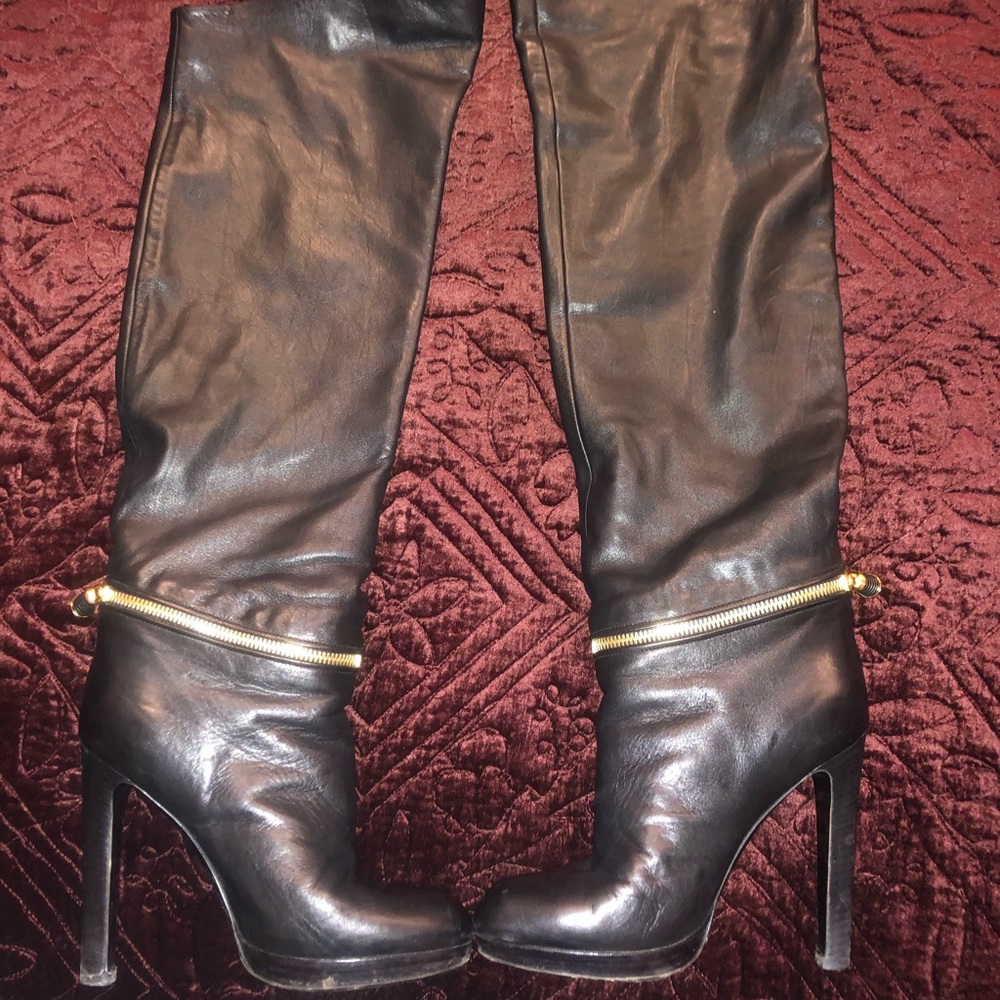 Sergio Rossi leather heeled boots